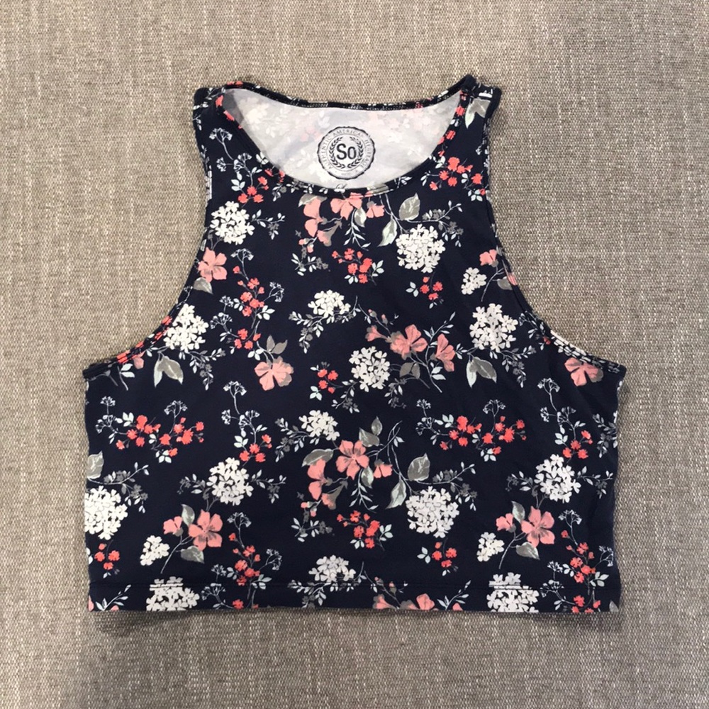 Floral Crop Tank Top
